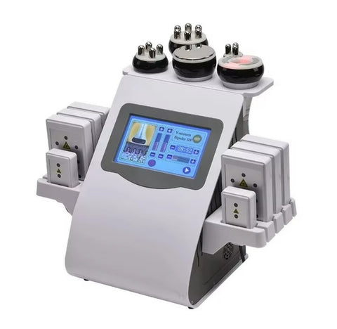 6 IN 1 Multifunctional Vacuum Cavitation Machine 40K Ultrasonic Liposuction Cavitation Radio Frequency Laser Skin Tighten Body Slimming Tool