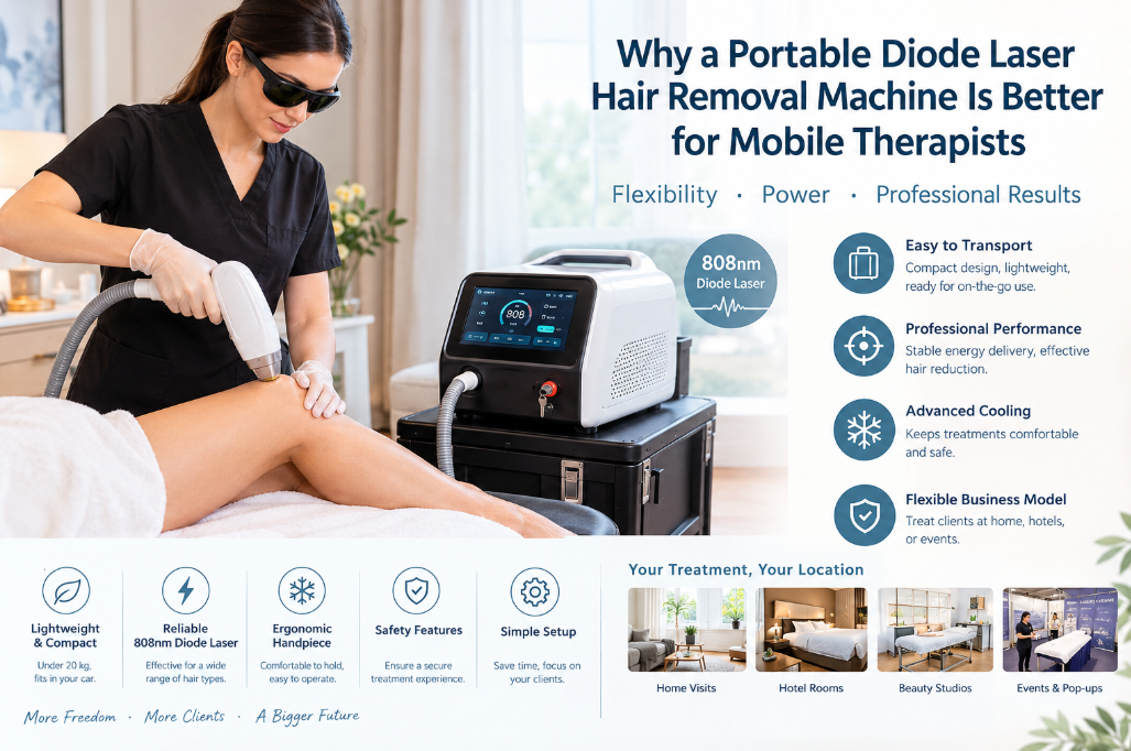 Why a Portable Diode Laser Hair Removal Machine Is Better for Mobile Therapists