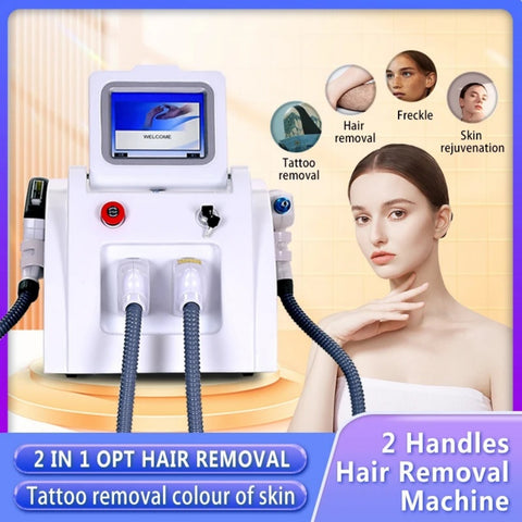 Dual-Handled Hair and Freckle Removal Beauty Device, Anti-Aging and Skin Rejuvenation Machine, with A Foldable Display for Convenient Storage