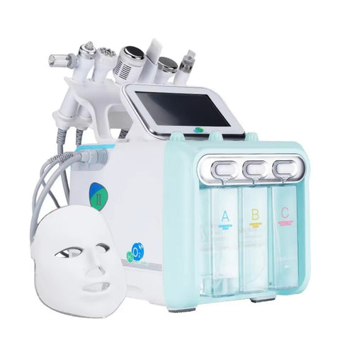 7-in-1 Microbubble Hydra Facial Machine,H2O2 Water Oxygen Spray Skin Rejuvenation Device, Water Light Skin Rejuvenation Instrument, Deep Cleansing and Lifting, Water Oxygen Spray Skin Care, Beauty Device with LED Mask