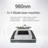 5-in-1 laser beauty device, for treating red blood vessels, eliminating nail fungus, skin regeneration, physical therapy, and herpes-related eczema