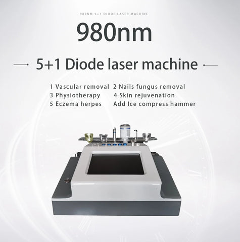5-in-1 laser beauty device, for treating red blood vessels, eliminating nail fungus, skin regeneration, physical therapy, and herpes-related eczema