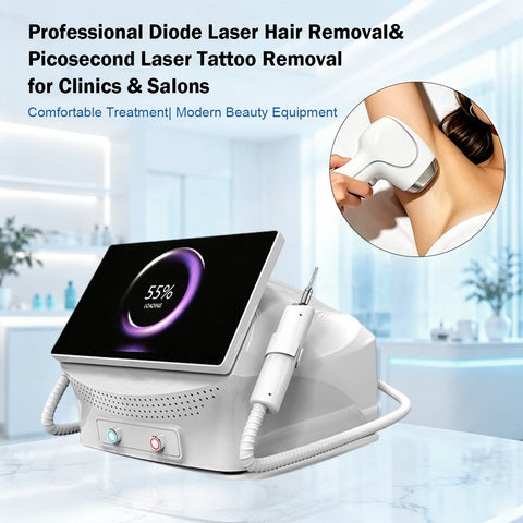 Newly Upgraded Diode Laser 2-in-1 System – 5 Wavelengths + Picosecond for Clinics & Salons