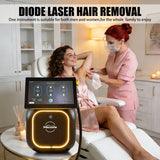 Black Aurora Single Hair Removal, Professional 4-Wavelength Diode Laser Hair Removal Device - Painless & Permanent Hair Removal for All Skin Tones, Full Body Use for Men & Women