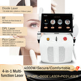 4-in-1 Multifunctional Beauty Tool for Hair Removal, Whitening, and Skin Rejuvenation. One Device for Both Hair Removal and Skincare, Making Skincare Easy