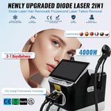 2-in-1 Laser Hair & Tattoo Removal, 4 Wavelength Ice Painless