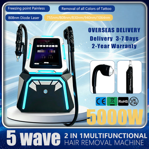 5-Wavelength 2-in-1 Diode Laser Hair Removal Machine – Professional Aesthetic System