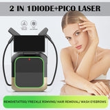 Newest Professional 2 IN 1 Soprano Titanium Ice Platinum Diode 755 808 940 1064nm 4 Wavelength Laser Hair Removal Machine