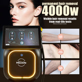 Black Aurora Single Hair Removal, Professional 4-Wavelength Diode Laser Hair Removal Device - Painless & Permanent Hair Removal for All Skin Tones, Full Body Use for Men & Women