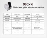 980nm Laser Redness Removal Beauty Device, Professional Skin Tone Balancing Beauty Equipment, Beauty Salon Skincare Equipment