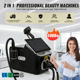 2-in-1 Laser Hair & Tattoo Removal, 4 Wavelength Ice Painless