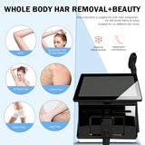 Black B62 Professional 4-Wavelength Diode Laser Hair Removal Device, Permanent Hair Removal Salon Beauty Machine for Women and Men