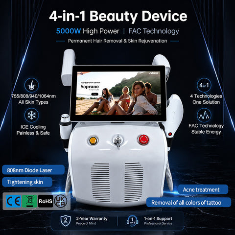 4-in-1 Multi-Laser  Device | Permanent Hair Rem & Skin Tight