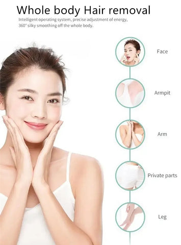 Diode laser hair removal device, painless professional hair removal machine with ice handle, multi-functional permanent hair removal device